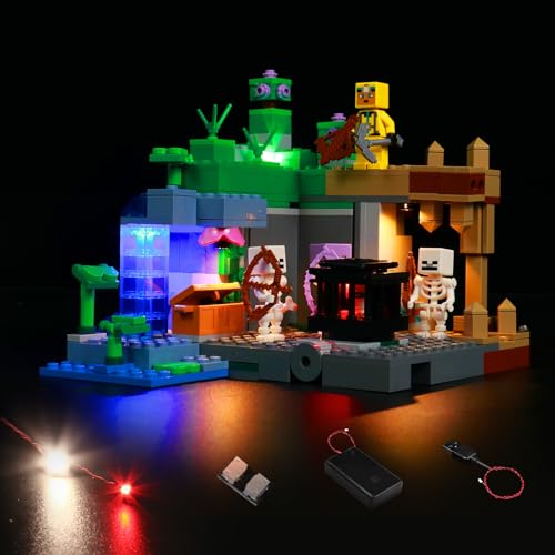 LocoLee LED Licht Kit Kompatibel mit Lego Minecraft Skeleton Dungeon 21189 (Kein Lego-Modell), Licht Kompatibel mit Lego 21189 The Skeleton Dungeon für Fans - Keine LEGO's mit Licht Kit von LocoLee
