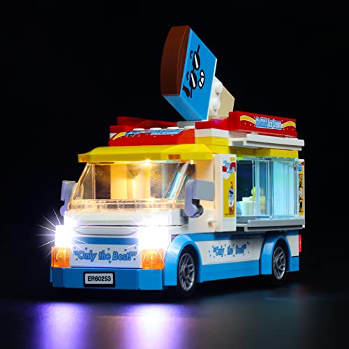 LocoLee Led Licht Set Kompatibel mit LEGO Eiswagen, Led Beleuchtungs Set Compatible with LEGO 60253 City Great Vehicles Eiswagen - Nur Lichter-Set,Kein Modell von LocoLee