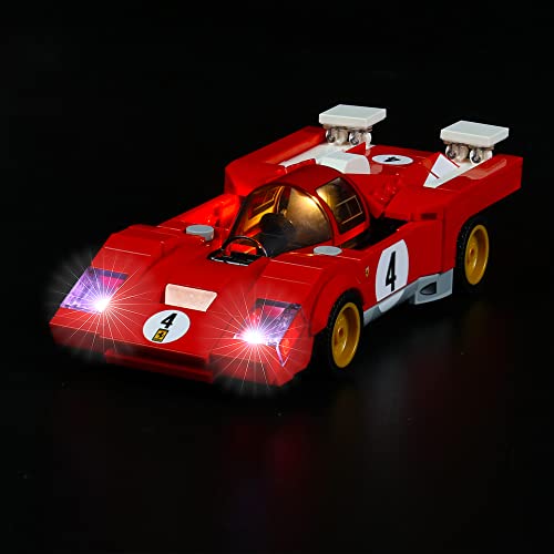 LocoLee Led Licht Set Kompatibel mit LEGO Ferrari 512 M (Nur Lichter-Set,Kein Modell),Dekorations Led Beleuchtungs Set Compatible with LEGO 76906 Speed Champions 1970 Ferrari 512 M Rennwagen von LocoLee