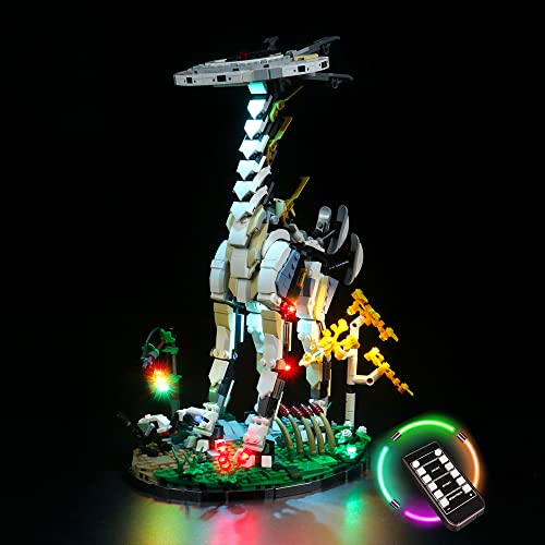 LocoLee Led Licht Set Kompatibel mit LEGO Horizon Forbidden West Langhals, Led Beleuchtungs Set für Horizon 76989 Langhals Tallneck - Nur Lichter-Set, Kein Modell-Modell (Fernbedienung Version) von LocoLee
