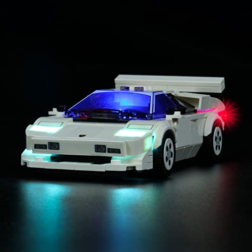 LocoLee Led Licht Set Kompatibel mit LEGO Lamborghini Countach, Led Beleuchtungs Set Compatible with LEGO 76908 Speed Champions Lamborghini Countach - Nur Lichter-Set,Kein Modell von LocoLee