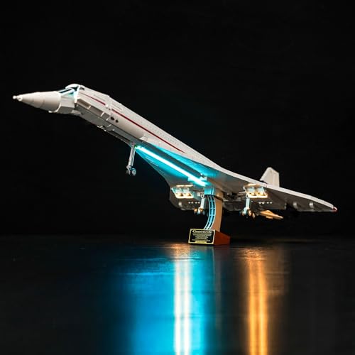 LocoLee Licht Kompatibel mit Lego Concorde, Led Beleuchtungs Compatible with LEGO 10318 Icons Concorde Überschallpassagierflugzeug - Nur Lichter Set, Kein Modell von LocoLee