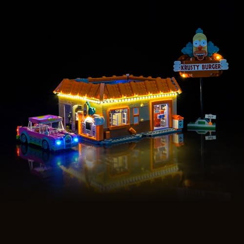 LocoLee Fernbedienung Licht Set Kompatibel mit Lego 10352 The Simpsons: Krusty Burger (Kein - Lego-Set), Dekorative Beleuchtung Set Compatible with Lego 10352 Icons Krusty Burger von LocoLee