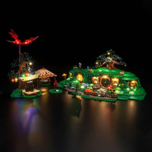 LocoLee Licht Set Kompatibel mit Lego 10354 The Lord of the Rings: The Shire, kein Modell, Fernbedienung Dekorative Beleuchtung Set Compatible with Lego Der Herr der Ringe: Das Auenland Icons von LocoLee