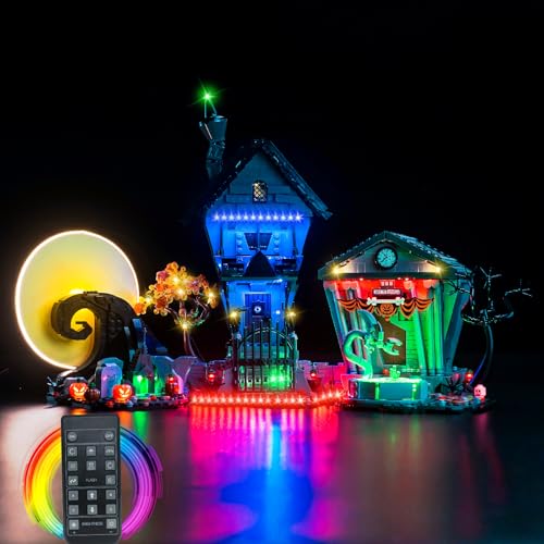 LocoLee Licht Set Kompatibel mit Lego 21351 Nightmare Before Christmas Aktualisiertes Fernbedienung Version, Nur Lichter Set, Licht Beleuchtung Set Compatible with Lego Disney Tim Burton's von LocoLee
