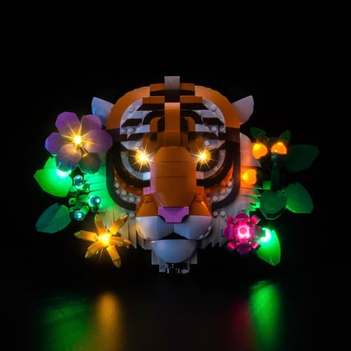 LocoLee Licht Set Kompatibel mit Lego 31217 The Fauna Collection - Tiger - Nur das Licht - Set, kein Modell, Dekorative Beleuchtung Set Compatible with Lego 31217 Art von LocoLee