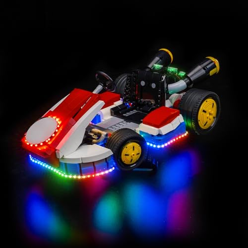 LocoLee Licht Set Kompatibel mit Lego 72037 Mario Kart – Mario & Standard Kart Schillernde Farbausgabe - Nur das Licht - Set, kein Modell, Dekorative Beleuchtung Set Compatible with Lego 72037 von LocoLee