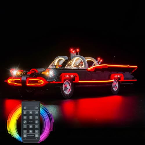LocoLee Licht Set Kompatibel mit Lego 76328 Batmobil aus der 60er-Jahre-Fernsehserie Fernbedienung Version, Nur Lichter Set, Licht Beleuchtung Set Compatible with Lego The Classic TV Series Batmobile von LocoLee