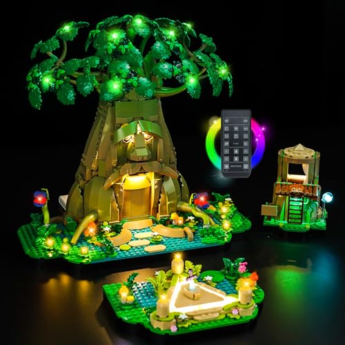 LocoLee Licht Set Kompatibel mit Lego 77092 Deku-Baum 2-in-1 (Grün) Fernbedienung Version, Nur Lichter Set - Kein Modell, Licht Beleuchtung Set Compatible with Lego Great Deku Tree 77092 von LocoLee