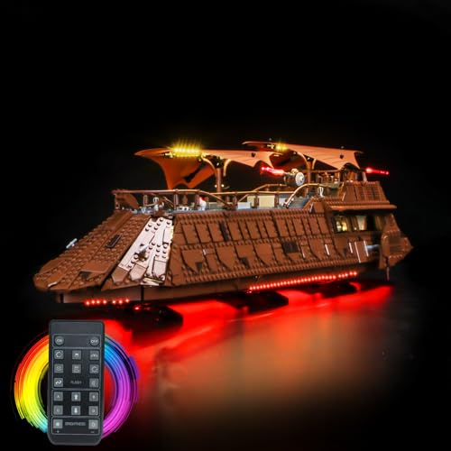 LocoLee Licht Set Kompatibel mit Lego 75397 Jabbas Segelbarke Fernbedienung Version, Nur Lichter Set - Kein Modell, Licht Beleuchtung Set Compatible with Lego Jabba's Sail Barge 75397 von LocoLee
