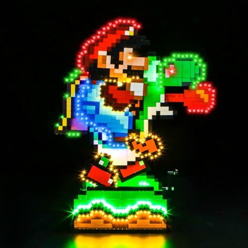 LocoLee Licht Set Kompatibel mit Lego 71438 Mario & Yoshi, Nur Lichter Set - Kein Modell, Licht Beleuchtung Set Compatible with Lego Super Mario World: Mario & Yoshi 71438 von LocoLee