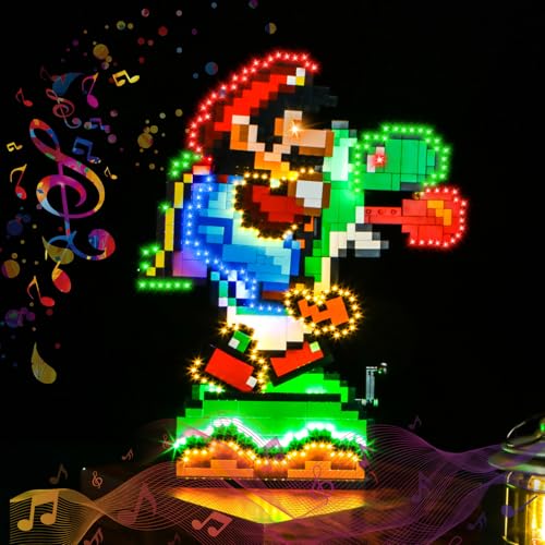 LocoLee Licht Set Kompatibel mit Lego 71438 Mario & Yoshi Musikmodell Version, Nur Lichter Set - Kein Modell, Licht Beleuchtung Set Compatible with Lego Super Mario World: Mario & Yoshi 71438 von LocoLee