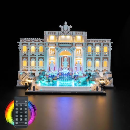 LocoLee Licht Set Kompatibel mit Lego 21062 Trevi Fountain Fernbedienung, Nur Lichter Set, Licht Beleuchtung Set Compatible with Lego Trevi-Brunnen 21062 (Nicht enthalten Modellset) von LocoLee