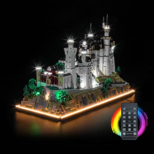 LocoLee Set Kompatibel mit Lego 21063 Neuschwanstein Castle (Kein - Lego-Set) Fernbedienung Dekorative Beleuchtung Compatible with Lego 21063 Schloss Neuschwanstein von LocoLee