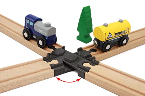 Locorico - Drehbare 4-Wege-Kreuzung für Holzeisenbahn kompatibel mit Brio Locorico - Drehbare 4-Wege-Kreuzung für Holzeisenbahn kompatibel mit Brio von locorico