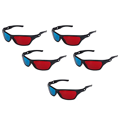 Lodokdre Anaglyphen 3D-Brille für TV, Spiele, DVD, Rot / Blau, 5 Stück von Lodokdre