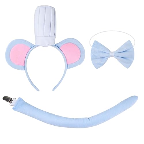 Lodoot Haarreif in Form von Kochmütze, Maus-Muster, Ohren, Stirnbänder, schöne Cosplay-Kopfbedeckung für Kochbegeisterte, Kochmütze, graue Maus-Ohren, Stirnband Lodoot Haarreif in Form von Kochmütze, Maus-Muster, Ohren, Stirnbänder, schöne Cosplay-Kopfbedeckung für Kochbegeisterte, Kochmütze, graue Maus-Ohren, Stirnband von Lodoot