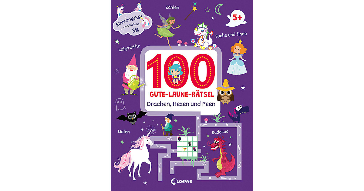 Buch - 100 Gute-Laune-Rätsel - Drachen, Hexen und Feen Buch - 100 Gute-Laune-Rätsel - Drachen, Hexen und Feen von Loewe Verlag