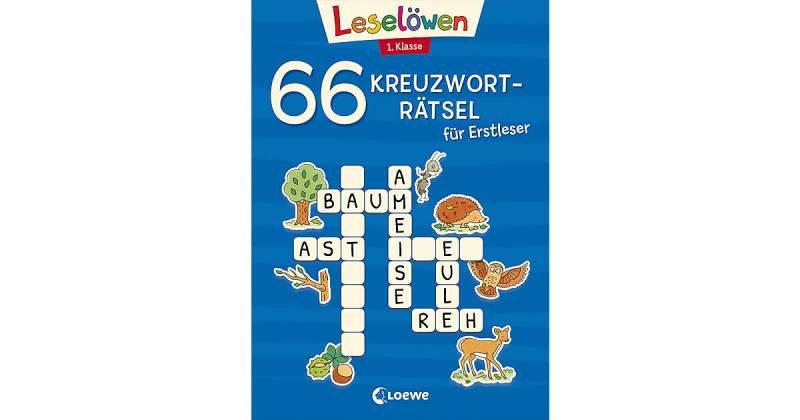 Buch - 66 Kreuzworträtsel Erstleser - 1. Klasse (Blau)  Kinder von Loewe Verlag