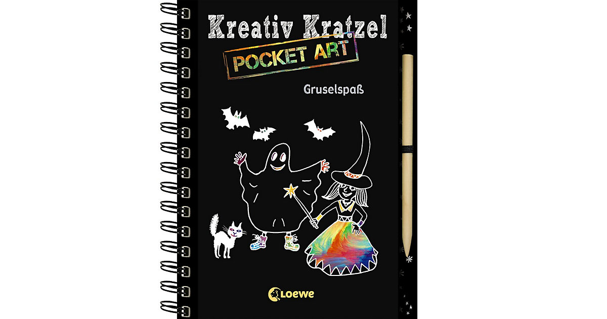 Buch - Kreativ-Kratzel Pocket Art: Gruselspaß von Loewe Verlag