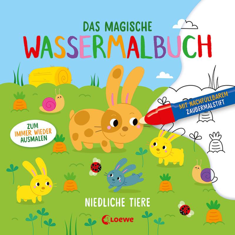 Das magische Wassermalbuch - Niedliche Tiere von Loewe Verlag