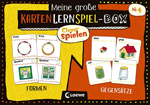 Loewe Verlag Clever Spielen - Meine große KartenLernSpiel-Box - Formen/Gegensätze: Kartenspiele für Kindergartenkinder ab 4 Jahre von Loewe Verlag