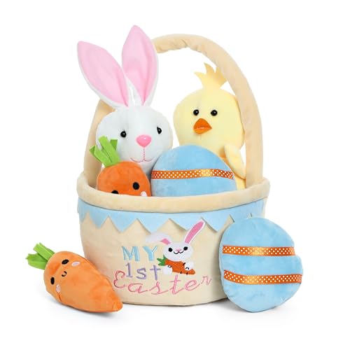Lofytain Easter Basket - My First Easter Basket Stuffed Plush Playset Baby 's First Easter Basket Stuffed Cartoon Bunny Easter Egg Plush Basket for Kids Yellow 5pcs Lofytain Easter Basket - My First Easter Basket Stuffed Plush Playset Baby 's First Easter Basket Stuffed Cartoon Bunny Easter Egg Plush Basket for Kids Yellow 5pcs von Lofytain