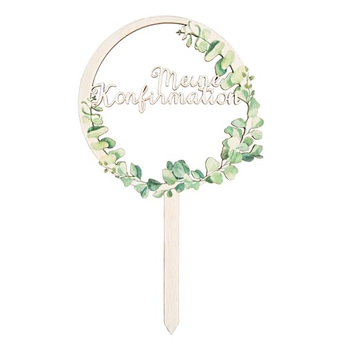 Cake Topper Konfirmation: Tortendeko aus Holz, Caketopper Eukalyptus, Tortenstecker, Konfirmationsdeko, Kuchendeko für Junge & Mädchen, Tortentopper, Kuchedekor, 20 x 12 cm Cake Topper Konfirmation: Tortendeko aus Holz, Caketopper Eukalyptus, Tortenstecker, Konfirmationsdeko, Kuchendeko für Junge & Mädchen, Tortentopper, Kuchedekor, 20 x 12 cm von Logbuch-Verlag