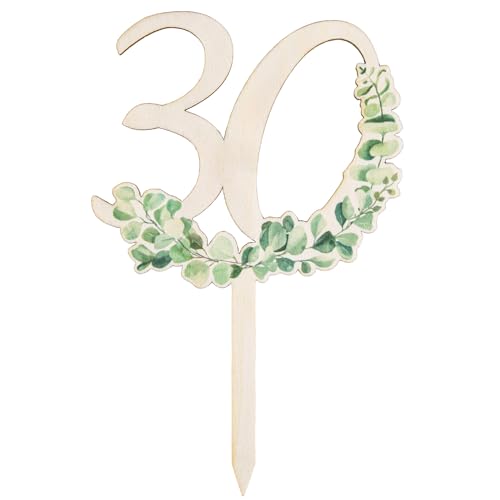 Logbuch-Verlag Tortendeko 30. Geburtstag Caketopper Zahl 30 für Frauen & Männer Eukalyptus Geburtstagsdeko 18 x 12 cm Logbuch-Verlag Tortendeko 30. Geburtstag Caketopper Zahl 30 für Frauen & Männer Eukalyptus Geburtstagsdeko 18 x 12 cm von Logbuch-Verlag