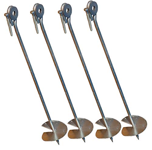 Loggyland Bodenanker eindrehbar für Schaukel etc. 58 cm verzinkt (4er-Set) von Loggyland