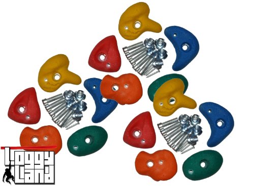 Loggyland Klettersteine für Kletterwand 15 Stück Größe S aus massivem Kompositmaterial mit hoher Griffigkeit auch bei Nässe Loggyland Klettersteine für Kletterwand 15 Stück Größe S aus massivem Kompositmaterial mit hoher Griffigkeit auch bei Nässe von Loggyland
