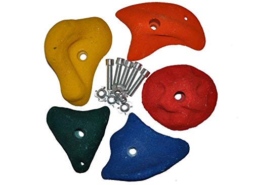 Loggyland Klettersteine für Kletterwand 5 Stück groß aus massivem Kompositmaterial mit hoher Griffigkeit auch bei Nässe Loggyland Klettersteine für Kletterwand 5 Stück groß aus massivem Kompositmaterial mit hoher Griffigkeit auch bei Nässe von Loggyland
