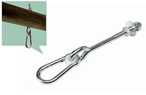 Loggyland Sicherheits-Schaukelhaken 120 mm mit Karabiner für Schaukelbalken bis 100 mm Loggyland Sicherheits-Schaukelhaken 120 mm mit Karabiner für Schaukelbalken bis 100 mm von Loggyland