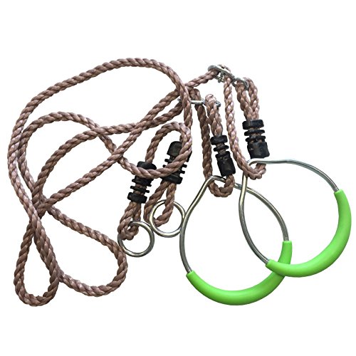 Loggyland Turnringe Seilringe aus Kunststoff - Metall incl. Ringe zum Einhängen (Karabinerhaken) höhenverstellbar Indoor Outdoor von Loggyland