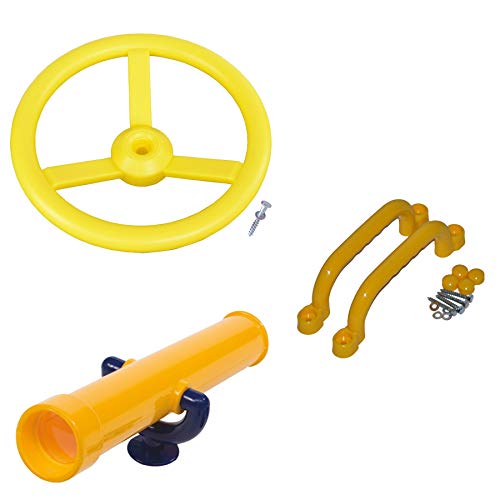 Loggyland Zubehörset für Spielturm: Lenkrad, Fernrohr und Handgriffe, Gelb, 3+ Jahre, Unisex Loggyland Zubehörset für Spielturm: Lenkrad, Fernrohr und Handgriffe, Gelb, 3+ Jahre, Unisex von Loggyland
