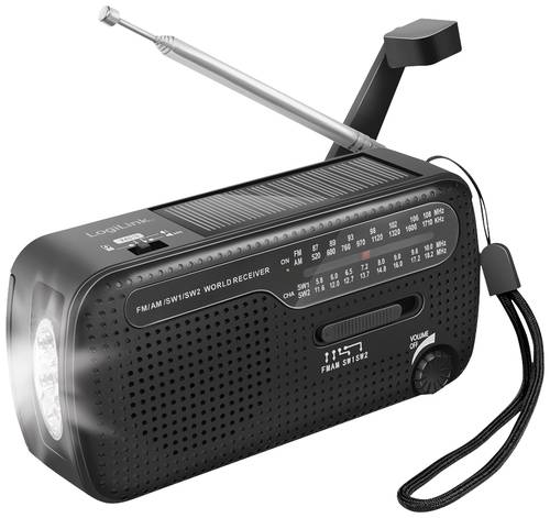LogiLink SP0061 Notfallradio FM, AM, UKW Notfallradio, USB Akku-Ladefunktion, Handkurbel, Powerbank- von Logilink