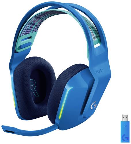 Logitech Gaming G733 LIGHTSPEED Gaming On Ear Headset Funk 7.1 Surround Blau Lautstärkeregelung von Logitech Gaming