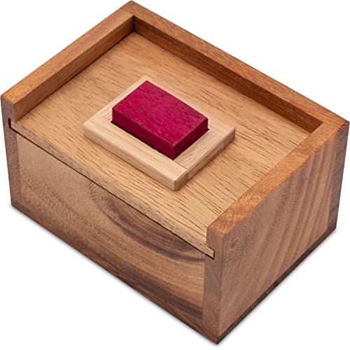 LOGOPLAY Der rote Stein - 3D Puzzle - Denkspiel - Knobelspiel - Geduldspiel - Logikspiel im Holzkasten von LOGOPLAY