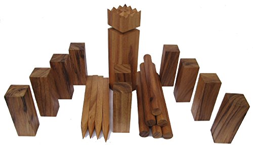 LOGOPLAY Kubb - Wikingerspiel - aus edlem harten Samena Holz - mit Tragebeutel von LOGOPLAY