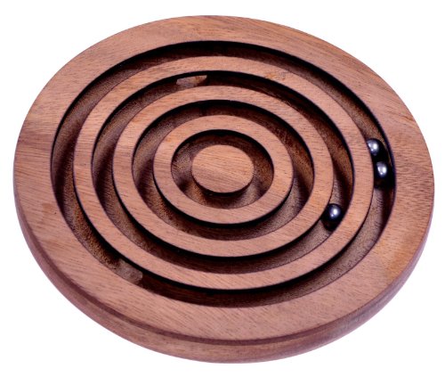 LOGOPLAY Kugel Labyrinth - Geschicklichkeitsspiel - Denkspiel - Knobelspiel - Geduldspiel aus Holz von LOGOPLAY