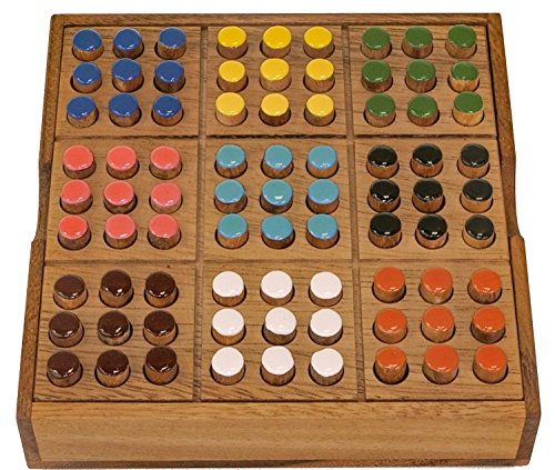 LOGOPLAY Memoria - EIN Gedächtnisspiel mit 2 Spielvarianten - Gesellschaftsspiel - Denkspiel - Brettspiel aus Holz mit farbigen Steckern von LOGOPLAY