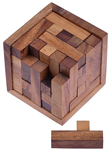 LOGOPLAY Packwürfel 125-3D Puzzle - Denkspiel - Knobelspiel - Geduldspiel - Logikspiel im Holzrahmen von LOGOPLAY