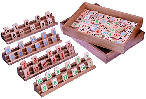 LOGOPLAY Rummy - Gesellschaftsspiel - Legespiel mit 108 Spielsteinen in sehr edler Ausführung aus Samena und Hevea Holz von LOGOPLAY
