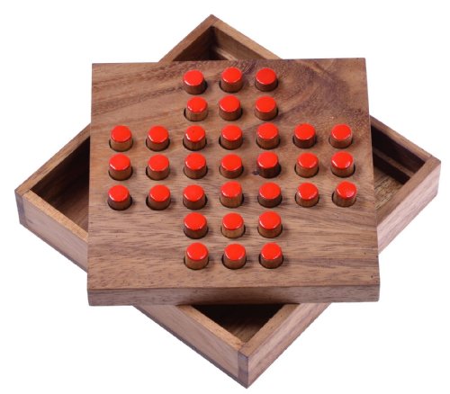 Solitär Gr. L - Solitaire - Steckspiel - Denkspiel - Knobelspiel - Geduldspiel - Logikspiel aus Holz - rote Stecker Solitär Gr. L - Solitaire - Steckspiel - Denkspiel - Knobelspiel - Geduldspiel - Logikspiel aus Holz - rote Stecker von LOGOPLAY