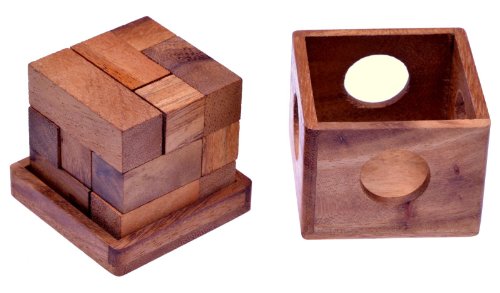 Soma Würfel Gr. L - 3D Puzzle - Lernspiel - Denkspiel - Knobelspiel - Geduldspiel - Logikspiel im Holzkasten von LOGOPLAY