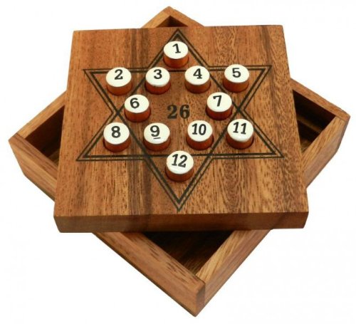LOGOPLAY Star 26 - Rechenspiel - Zahlenspiel - Denkspiel - Knobelspiel - Geduldspiel - Logikspiel aus Holz von LOGOPLAY