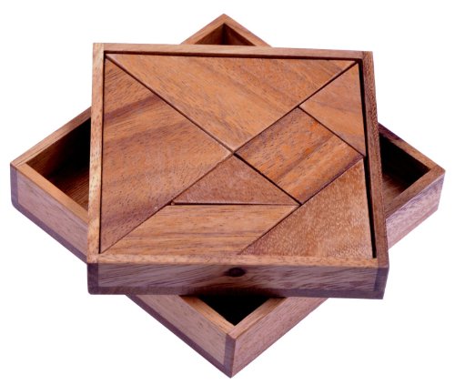 LOGOPLAY Tangram 'Quadrat' - Legespiel - Denkspiel - Knobelspiel - Geduldspiel - Logikspiel aus Holz von LOGOPLAY