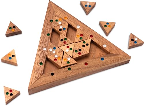 LOGOPLAY Tri-Match - Domino-Puzzle - Legespiel - Denkspiel - Knobelspiel - Geduldspiel - Logikspiel aus Holz von LOGOPLAY