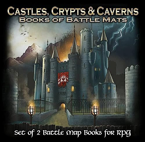 Loke Battle Mats Buch Spielbrett: 2 Bücher – Castles, Crypts & Caverns von Loke Battle Mats