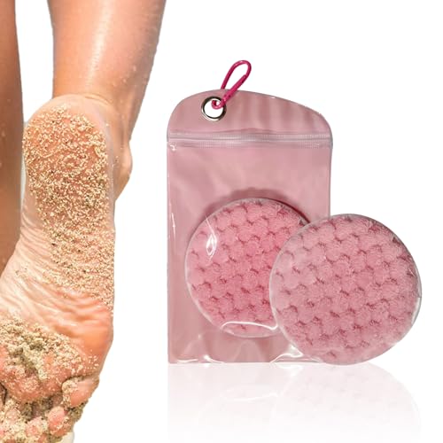 2 x Strand-Sandentferner, wiederverwendbare Sandbürsten-Tasche, talkfrei, weiche Strandentfernungshandschuhe für Familie, Kinder, Sandtische (2 x Rosa) von Lollanda